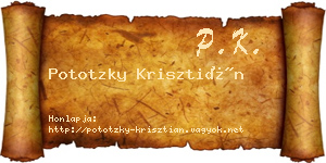 Pototzky Krisztián névjegykártya